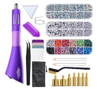 RCIDOS Hotfix Applicatore Strass, Strumento Hotfix Strass A-pplicatore 3 Scatole Di Colori Misti Con Stra-ss Ap-plicatore Punte Penna Cera Pinzette Supporto Vassoio Panno Da Pulizia