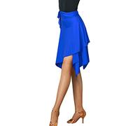 RCIUJEL Gonna da donna per danza latina e salsa, gonna da pattinaggio, avvolge l'anca, liscia, irregolare, per swing, tango, cha-cha, pratica, Blu, Taglia Unica