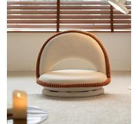 RCJCQSR Lazy Sofa Tatami, sedia regolabile da pavimento con supporto posteriore, sedia pieghevole con finestra a bovindo, sedia girevole per soggiorno, meditazione (colore: crema)
