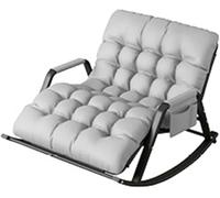 RCJCQSR Sedia a dondolo, moderna e confortevole, imbottita, con tasche laterali, per balcone, soggiorno, hotel (dimensioni: 113 x 93 x 140 cm)