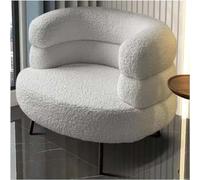 RCJCQSR Sedia moderna d'accento, poltrona singola in sherpa con schienale curvo, per soggiorno, camera da letto, salone, ufficio (colore: grigio)