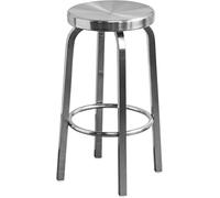 RCJCQSR Sgabello da bar in acciaio inox, altezza fissa, sedia da bar con poggiapiedi, per colazione, bar, soggiorno, pub, caffetteria, cucina e sala da pranzo (dimensioni: H-75 cm)