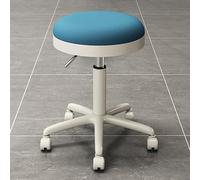 RCJCQSR Sgabello girevole da officina, sgabello cosmetico, con ruote, altezza regolabile a 360°, per bellezza, parrucchieri, saloni di massaggio, laboratorio (colore: blu)