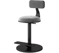 RCJCQSR Sgabello rotondo girevole da toeletta regolabile con poggiapiedi, per bagno e toeletta, grazioso sgabello per trucco, sedia imbottita in velluto (colore: nero)