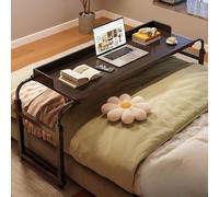 RCJCQSR Tavolo per Mobilità sopra Il Letto con Ruote, Tavolino da Letto Scrivania per Computer Estensibile A Croce, Tavolo da Letto Regolabile in Altezza 65-95cm E Lunghezza 115-210cm(Color:Nero)