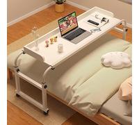 RCJCQSR Tavolo Sopra Il Letto, Scrivania Per Computer Portatile Altezza Regolabili 65-95CM, Mobile Studio Porta PC Con Ruote Per Mangiare E Lavorare Da Ospedale E Salotto(Color:bianco)