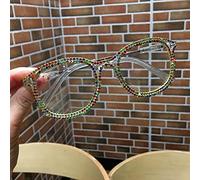 RCJOLLZ Occhiali da Sole Cat Eye diamantati retrò Fatti a Mano con Strass Arcobaleno Occhiali da Vista Oversize a Specchio Piatto Luxury Chic Women Shades UV400