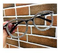 RCJOLLZ Occhiali da Sole Cat Eye diamantati retrò Fatti a Mano con Strass Arcobaleno Occhiali da Vista Oversize a Specchio Piatto Luxury Chic Women Shades UV400