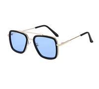 RCJOLLZ Occhiali da Sole Iron Man Tony Stark per Bambini e Ragazze, Modello Unisex, 5-12 Anni, Stile Punk, Polarizzati, UV400, Oversize, Montatura in Metallo