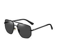RCJOLLZ Occhiali da Sole polarizzati da Donna Quadrati con Doppio Ponte in Metallo retrò Shades UV400 Occhiali da Sole sfumati da Uomo di Moda