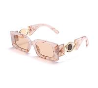 RCJOLLZ Occhiali da Sole rettangolari alla Moda Occhiali da Sole firmati di Marca di Lusso Nuove Donne Uomo Trend Occhiali Blu Trasparenti Occhiali Femminili UV400
