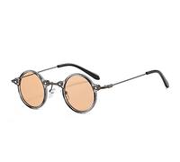 RCJOLLZ Occhiali da Sole Rotondi Piccoli Steampunk retrò Moda Donna Occhiali da Sole sfumati Oceano Trasparenti UV400 Occhiali da Sole Punk da Uomo