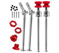 RCMYou Albero di trasmissione con dadi esagonali per ruota ARRMA 1/8 Typhon 6s Blx/1/7 Infraction 6s Blx Limitless, #45 Acciaio 4 PZ Albero di trasmissione CVD anteriore posteriore argento e dadi