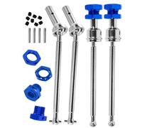 RCMYou Albero di trasmissione con dadi esagonali per ruota ARRMA 1/8 Typhon 6s Blx/1/7 Infraction 6s Blx Limitless, #45 Acciaio 4 PZ Albero di trasmissione CVD anteriore posteriore argento e dadi