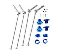 RCMYou Assi albero motore aggiornamenti parte per Arrma 1/8 Kraton 6S BLX, Outcast 6S BLX, #45 acciaio 4PCS anteriore posteriore CVD albero di trasmissione argento, con dadi esagonali ruota blu navy