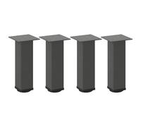 RCODSSK 4er Set Couchtischbeine Anthrazit Stahl 42-44 cm | Pulverbeschichtet, verstellbare Nivellierfüße, vorgebohrte Löcher, für stabile Montage