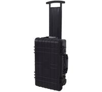 RCODSSK Cassetta degli attrezzi impermeabile come robusto trolley con inserti in schiuma e custodia rigida nera per una protezione ottimale del trasporto, Nero , 56 x 35 x 23 cm & 1, Compatto