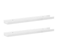 RCODSSK Wandregale 2 Stk. Hochglanz-Weiß 60x9x3 cm | MDF, Robust, Schwebend, Für Pflanzen, Bücher, Deko, Wohnzimmer, Schlafzimmer