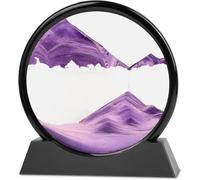 RCQD clessidra 3d sabbia paesaggio,paesaggio marino profondo a clessidra 3d,Pittura di Sabbia Che Scorre Display Decorazioni per la Casa e l'ufficio Giocattoli da Scrivania per Adulti (Viola, 7")