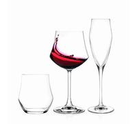 RCR Ego Set 18 bicchieri Black Edition Qualità 6 Calici Vino, Acqua, Flute.