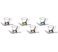 RCR CAL268 Fusion Crystal Multicolor Espresso Set by, Cristallo