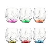 RCR Cristalleria Italiana Linea Alkemist | Bicchieri Acqua in Vetro Fondo Colorato Set 6 Bicchieri di Cristallo 35 Cl