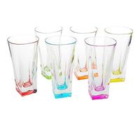 RCR Cristalleria Italiana S.p.a. Linea Fusion | Bicchieri da Acqua e Cocktail in Vetro Moderni Colorati Set 6 Bicchieri di Cristallo da 38 Cl