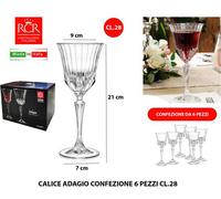RCR Cristalleria Italiana Adagio - 2 - Set da 6 Calici Vino in Vetro