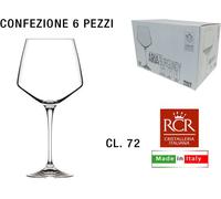 Set 6 Calici Vino Rosso ARIA 72 cl in Eco Cristallo RCR per Bar e Ristorante