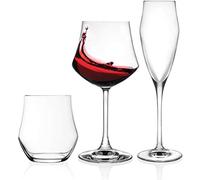 RCR Ego Set Vetro, 12 Bicchieri, 12 Calice Vino 12 Calice Spumante, 36 Pezzi Made in Italy