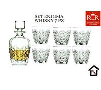 RCR ENIGMA SET WHISKY 7 PZ BOTTIGLIA + 6 BICCHIERI LUXION CRISTALLO ECOLOGICO