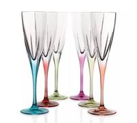 RCR Fusion Color Set 6 Calici Flute Crystal Glass