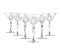 RCR Set di 6 Bicchieri da Martini Melodia da 210 ml, per Espresso, Margarita, Champagne, Cocktail, Gin, Vino, Feste, Set di Bicchieri in Cristallo