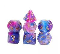 RCULWPLP Set di dadi poliedrici D4-d20 in acrilico, multifaccia, per giochi di ruolo, 5 confezioni da 7 pezzi