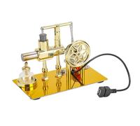 RCXTechPro ENJOMOR Stirling Engine Moedel Che Funziona, Equilibrio Monocilindrico Aria Calda Stirling Modello Motore con Luce USB, Kit Esperimento Fisico