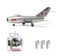 RCXTechPro MinimumRC MiG-15 RC Micro RC Jet modello di aeroplano, ventola elettrica canalizzata da 30 mm, 2S 7,4 V Gyro stabilizzato 4CH aereo ad ala fissa per esterni (acceleratore a destra/motore