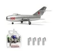 RCXTechPro MinimumRC MiG-15 RC Micro RC Jet modello di aeroplano, ventola elettrica canalizzata da 30 mm, 2S 7,4 V Gyro stabilizzato 4CH aereo ad ala fissa per esterni (acceleratore a destra/motore