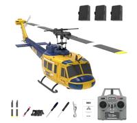 RCXTechPro RC ERA C032 UH-1 Huey RC Elicottero 1/48 6CH 2.4G Flybarless Gyro Stabilizzato con Posizionamento Ottico e Atterraggio One-Key -RTF/3 Batterie