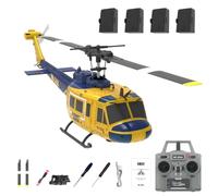 RCXTechPro RC ERA C032 UH-1 Huey RC Elicottero per adulti, scala 1/48 6CH 2.4G Flybarless Gyro Stabilizzato Aircraft con Posizionamento del flusso ottico e atterraggio One-Key -RTF/4 batteria