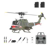 RCXTechPro RC ERA C032 UH-1 Huey RC Elicottero per adulti, scala 1/48 6CH 2.4G Flybarless Gyro Stabilizzato Aircraft con Posizionamento del flusso ottico e atterraggio One-Key -RTF/2 batteria