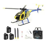 RCXTechPro RC ERA C184 MD500 6-Axis Gyro RC Helicopter, 2.4GHz 4CH Flybarless elicottero stabilizzato con sensore di flusso ottico telecomando aereo per adulti - RTF / 3PCS batteria