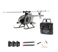 RCXTechPro RC-ERA C184 MD500 RC elicottero, 4CH singola elica 6-Axis Gyro stabilizzato aereo telecomando con flusso ottico e trasmettitore aggiornato per adulti -Grigio/3 batteria