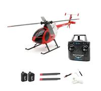 RCXTechPro RC-ERA C184 MD500 RC elicottero, 4CH singola elica 6-Axis Gyro stabilizzato aereo telecomando con flusso ottico e trasmettitore aggiornato per adulti -Red /2 batteria