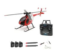 RCXTechPro RC-ERA C184 MD500 RC elicottero, 4CH singola elica 6-Axis Gyro stabilizzato aereo telecomando con flusso ottico e trasmettitore aggiornato per adulti -Red /3 batteria