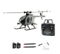RCXTechPro RC-ERA C184 MD500 RC elicottero, 4CH singola elica 6-Axis Gyro stabilizzato aereo telecomando con flusso ottico e trasmettitore aggiornato per adulti -Grigio/2 batteria