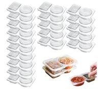 RCYHCY 130ml Scatola per Salsa Chutney Trasparente, Contenitore per Palline in Schiuma con Coperchio, Bicchieri Trasparenti per Salse, per uso Alimentare, per Conservare Snack, Ingredienti (10)