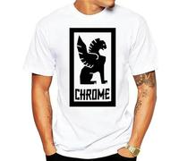 RDBGHAUK Chrome Industries Large Lock Up Tee (Heather Gray) Medium Made Printed White L