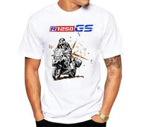 RDBGHAUK Drive The Motorcycle GS 1250 R 1250 GS E30 Print T-Shirt Men Short Sleeve White Casual Tops Hip Hop Tees White L