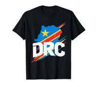 RDC Mappa Bandiera Pennellate Repubblica Democratica del Congo Maglietta