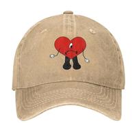 RDCGRS Berretto da baseball unisex Un Verano Sin Ti Bad Bunny Cuore Casual Donne Uomini Hip Hop Papà Cappelli Visiere Caccia Campeggio Regalo, Colore, L